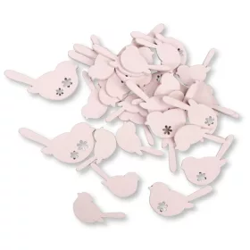 Fa virágmintás madár pink 30db/csomag