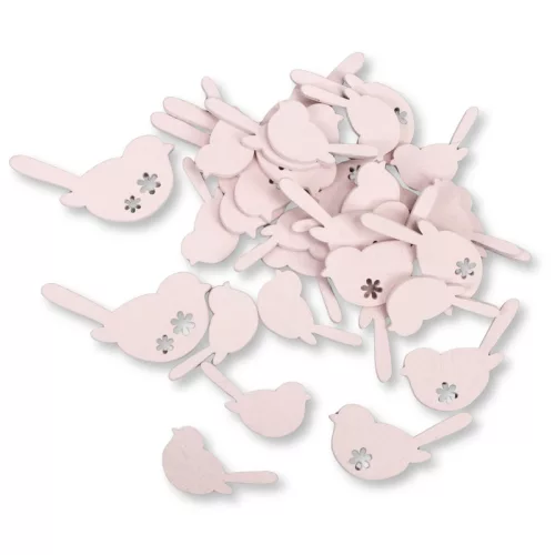 Fa virágmintás madár pink 30db/csomag