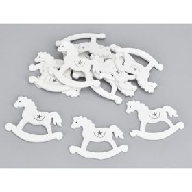 Fehér fa retro hintaló 12db/csomag