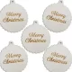 Fodros gömb Merry Christmas fehér 5db/cs