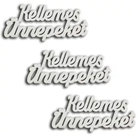 Kellemes Ünnepeket felirat fehér15cm 3db/csomag