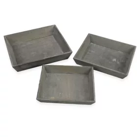 Antik szürke fa tálca szett 3db/szett 24-31/#