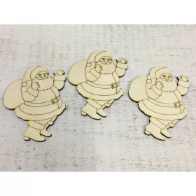 Natúr fa - Mikulás 10cm 3db/csomag