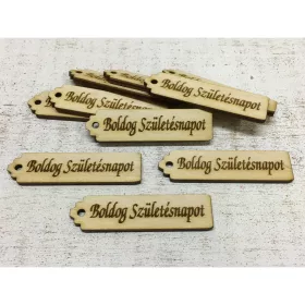   Natúr fa - "Boldog Születésnapot"  hosszú scrapbook tábla 10db/csomag
