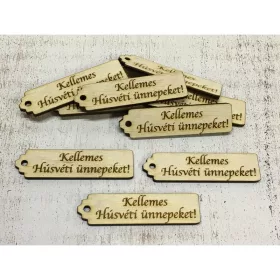   Natúr fa - "Kellemes Húsvéti ünnepeket!" hosszú scrapbook tábla 10db/csomag