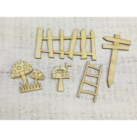 Natúr fa - Manó kerti  kellékek 5db/csomag