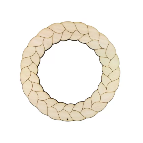 Natúr fa - Fonott koszorú 20cm