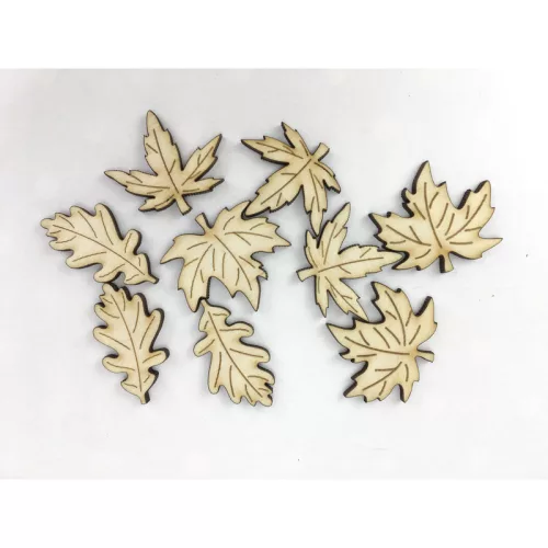 Natúr fa - Őszi falevelek 3,5cm 9db/csomag