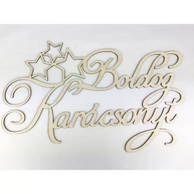   Natúr fa - "Boldog Karácsonyt" nagy íves 48x28cm