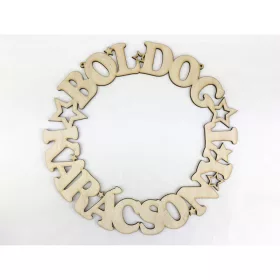 Natúr fa - "Boldog Karácsonyt" koszorú 25cm