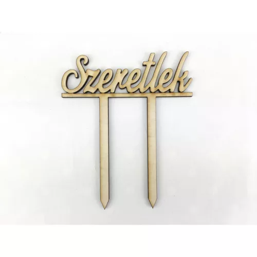 Natúr fa - Beszúrós "Szeretlek" felirat  12cm