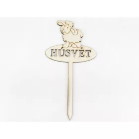 Natúr fa - Beszúrós bárányos "HÚSVÉT" 8cm