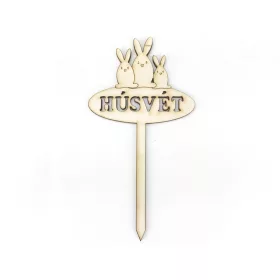   Natúr fa - Beszúrós nyuszi család "HÚSVÉT" 8cm