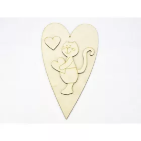 Natúr fa - Cicafiú + szív 25cm
