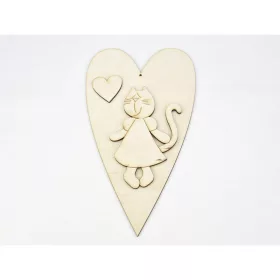 Natúr fa - Cicalány + szív 25cm