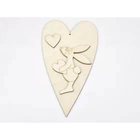 Natúr fa - Nyuszifiú + szív 25cm