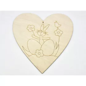 Natúr fa - Nyuszi a szívben kifestő 20cm