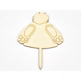 Natúr fa - Beszúrós nyuszi popsi 13,5cm