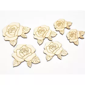 Natúr fa - Rózsák több méretben 6db/csomag