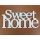 Fa - "Sweet home" felirat koszorúra  fehér 11,5x20cm