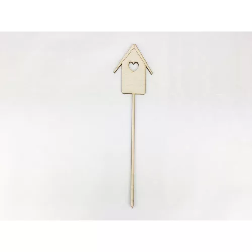 Natúr fa - Beszúrós madárházikó 7x29cm