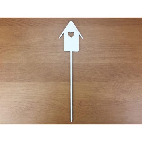 Fa - Beszúrós madárházikó fehér 7x29cm