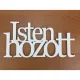 Fa - "Isten hozott" felirat koszorúra fehér 10x20cm