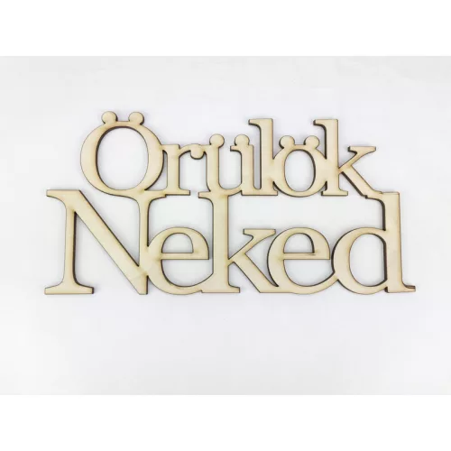 Natúr fa - "Örülök Neked" felirat koszorúra 10x20cm