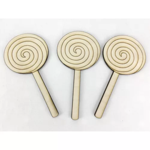 Natúr fa - Kerek nyalóka 10cm 3db/csomag