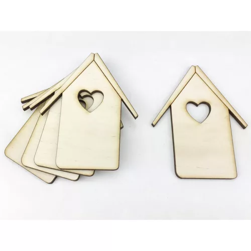 Natúr fa - Kicsi madárházikók  5db/csomag