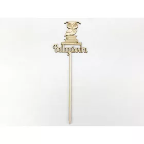   Natúr fa - Beszúrós felirat "Ballagásodra" könyves bagoly