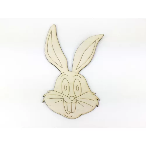 Natúr fa - Hosszúfülű nyuszi fej koszorúra 20cm