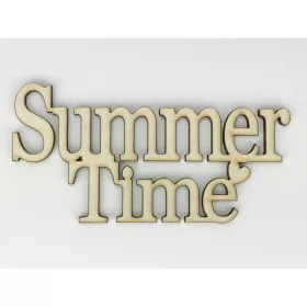   Natúr fa - "Summer Time" felirat koszorúra 10x20cm