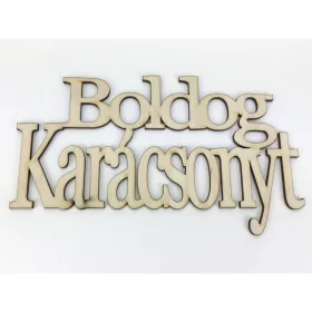   Natúr fa - "Boldog Karácsonyt" felirat koszorúra 11x20cm