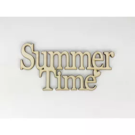   Natúr fa - "Summer Time" felirat koszorúra 7x14cm