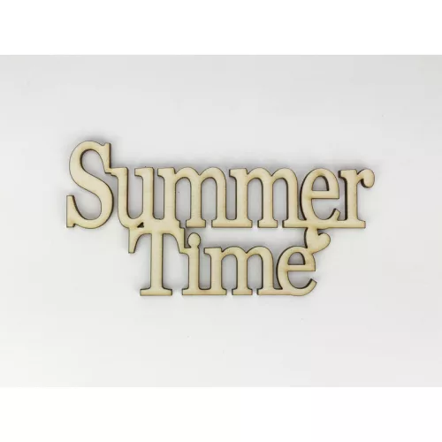 Natúr fa - "Summer Time" felirat koszorúra 7x14cm