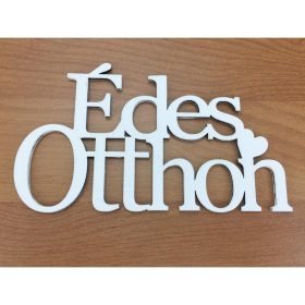   Fa - "Édes Otthon" felirat koszorúra 8x14cm fehér