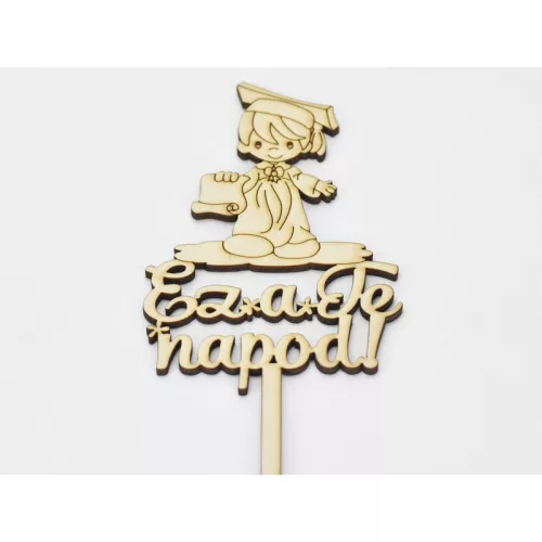 Natúr fa - Beszúrós "Ez a Te napod" kisfiú 32cm