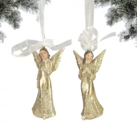   1db Kerámia angyalka akasztható arany színű ruhában (2 féle)