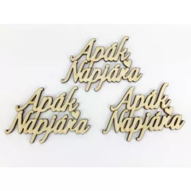   Natúr fa - "Apák Napjára" felirat 6x8,3cm 3db/csomag