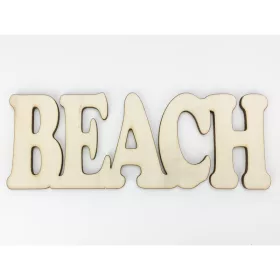 Natúr fa- "Beach" felirat 6x16cm