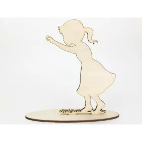 Natúr fa - Kislány gömbtartó 15,5x15cm