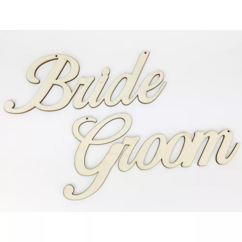 Natúr fa - "Bride Groom" felirat