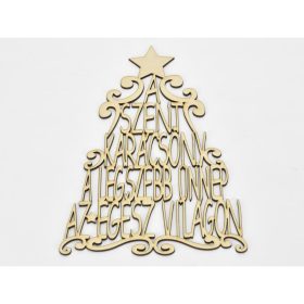   Natúr fa - "A szent karácsony..." karácsonyfa koszorúra 28cm