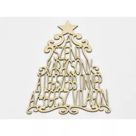   Natúr fa - "A szent karácsony..." karácsonyfa koszorúra 28cm