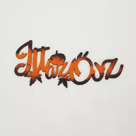   Natúr fa - 'Itt az ősz' felirat koszorúra festett