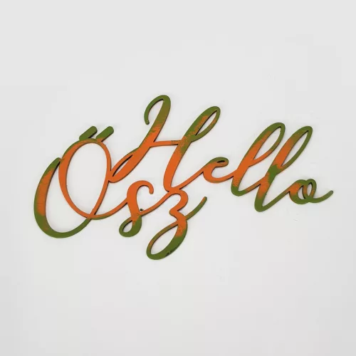 Natúr fa - Hello Ősz felirat 20cm festett