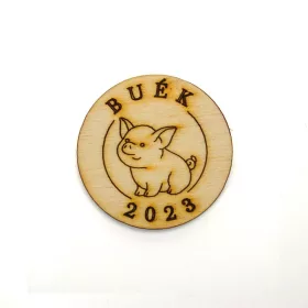 Natúr fa - " BUÉK" malacos tallér 4,5cm