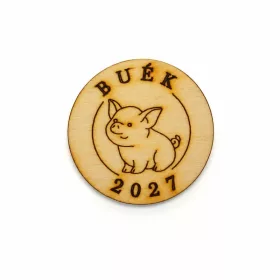 Natúr fa - " BUÉK" malacos tallér 4,5cm