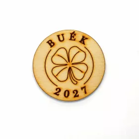 Natúr fa - " BUÉK" lóherés tallér 4,5cm
